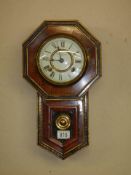 A drop dial wall clock in working order, COLLECT ONLY.