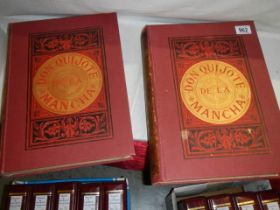 Two illustrated volumes of "Don Quixote"