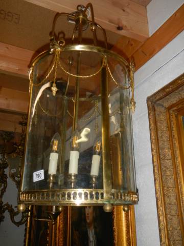 A good quality brass hall lantern, COLLECT ONLY. - Image 2 of 2