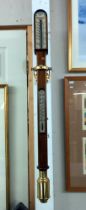 A Sewills Liverpool mahogany and brass marine ships stick barometer, COLLECT ONLY.