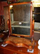 A Victorian mahogany toilet mirror, COLLECT ONLY.