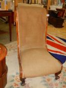 A Victorian walnut framed nursing chair, COLLECT ONLY