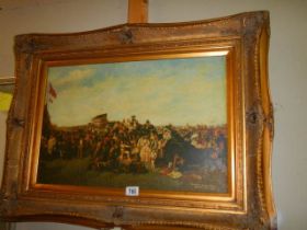 A gilt framed oil on canvas entitled 'Derby Day 1856' by William Douglas Frith. Frame 81 x 62 cm,