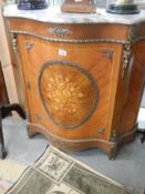 A good quality Victorian style marble topped inlaid credenza, COLLECT ONLY.