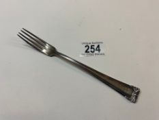 An original silverware small fork originally belonging to Eva Braun marked EB, 800 Silver, (approx