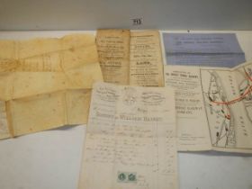 An collection of documents including indentures and document relating to the Mersey Tunnel Railway.