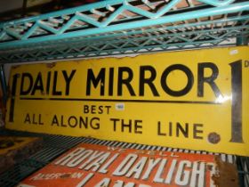 A Daily Mirror enamel advertising sign, COLLECT ONLY