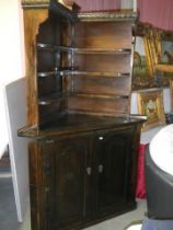 An open rack corner cabinet, COLLECT ONLY.