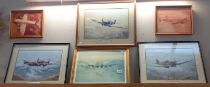 6 RAF pictures and prints including 4 framed and glazed including John Evans COLLECT ONLY