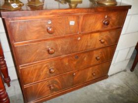 A mahogany two over three chest of drawers, COLLECT ONLY.