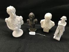3 Nelson Busts, including Parian style and Bronze Effect