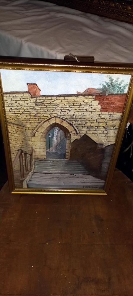 9 paintings on board of locations of old Lincoln COLLECT ONLY - Image 8 of 10