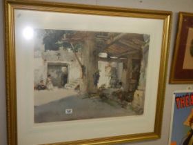 Sir William Russell Flint limited edition print "Conversation at St. Martin" pencil signed in margin