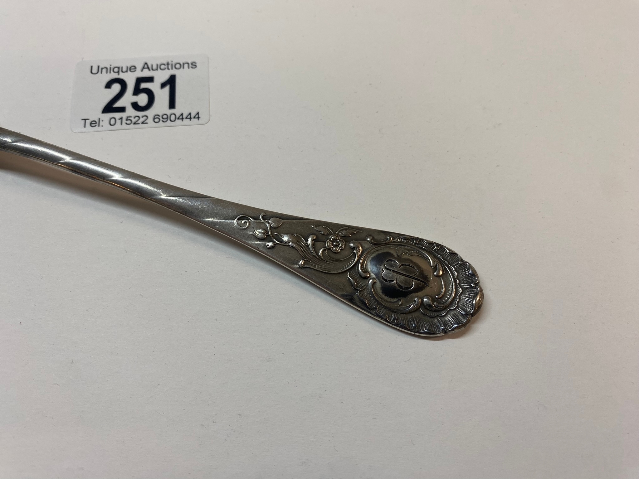 An original silverware fork originally belonging to Eva Braun marked EB, 800 Silver, (approx 56g) - Image 2 of 4