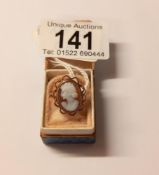 A 9ct gold cameo ring of a female profile dated 1973, HM 9ct, size O, 2.6 grams.