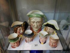 Seven character jugs including Beswick.