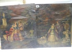 Two early paintings on cow hide, COLLECT ONLY