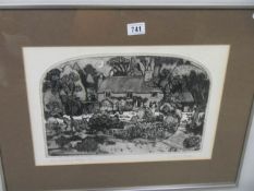 Graham Clarke ( b.1941) A rare pencil signed & titled ltd edition etching 'Thomas Hardy's cottage'