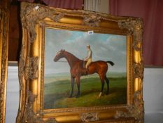 An oil on canvas racehorse study, COLLECT ONLY.
