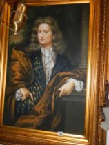 A gilt framed oil portrait of a gentleman, COLLECT ONLY.