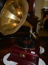 A 20th century horn gramaphone, COLLECT ONLY.