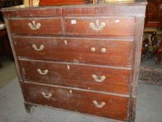 A Victorian two over three chest of drawers for restoration, COLLECT ONLY.