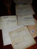 A collection of old deeds and titles including Lincolnshire related.
