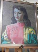 A framed and glazed Vladimer Tretchikoff 'Miss Wong' signed print, COLLECT ONLY.