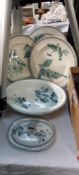 A collection of 19th century Wedgwood Botanical Pearlware items including 5 plates, dish etc (age