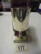 A boxed hall marked silver goblet by Derek Birch, Birmingham 1971