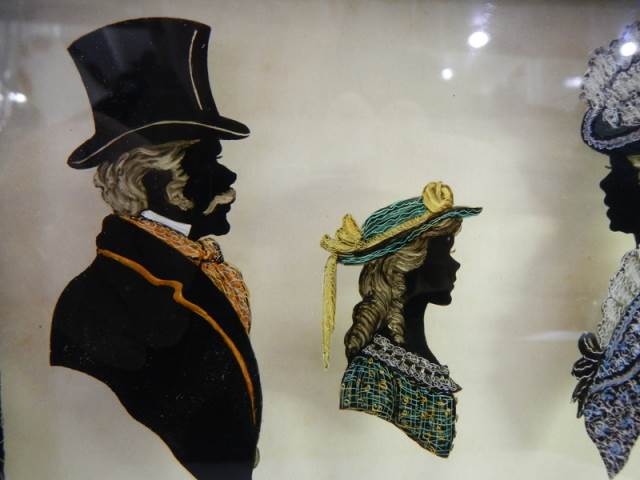 Victorian silhouette painting in frame - Image 4 of 5