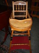 A vintage child's metamorphic high chair, COLLECT ONLY.