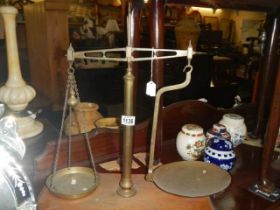 A set of Victorian brass beam scales.