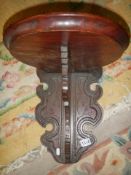 A carved wood wall bracket, COLLECT ONLY.