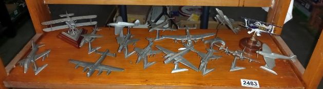 A collection of metal aeroplane models including painted Rothmans plane