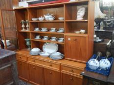 A 1960's teak wall display unit. COLLECT ONLY