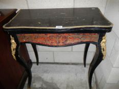 A buelle fold over games table in need of restoration. COLLECT ONLY.