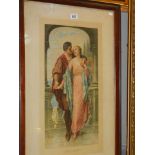 A framed and glazed print entitled 'Love's Awakening', Frame 87 x 60 cm, Image 53 x 29 cm. COLLECT