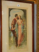 A framed and glazed print entitled 'Love's Awakening', Frame 87 x 60 cm, Image 53 x 29 cm. COLLECT