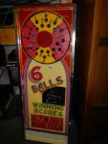 A fairground '6 balls' game, COLLECT ONLY.