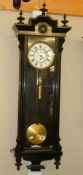 A single weight mahogany Vienna wall clock, in working order, COLLECT ONLY.