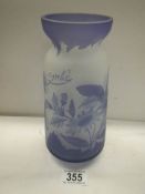 A good blue Galle' style vase, 21 cm.