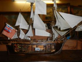 A model of a Galleon with open side. COLLECT ONLY.