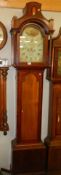 A 19th century Hall Jnr, Grimsby mahogany cased Grandfather clock, needs minute hand but otherwise