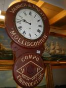 A Vanner & Press advertising clock, COLLECT ONLY.