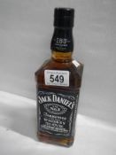 A bottle of Jack Daniels Tennessee whisky.