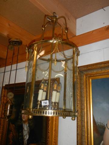 A good quality brass hall lantern, COLLECT ONLY.