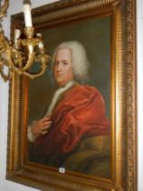 A gilt framed oil portrait of a gentleman, COLLECT ONLY.