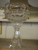 A superb quality cut glass comport/fruit bowl, 35 cm tall x 23 cm diameter, COLLECT ONLY.