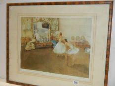 A framed and glazed William Russell Flint ballet scene, a signed Artist Proof. COLLECT ONLY.